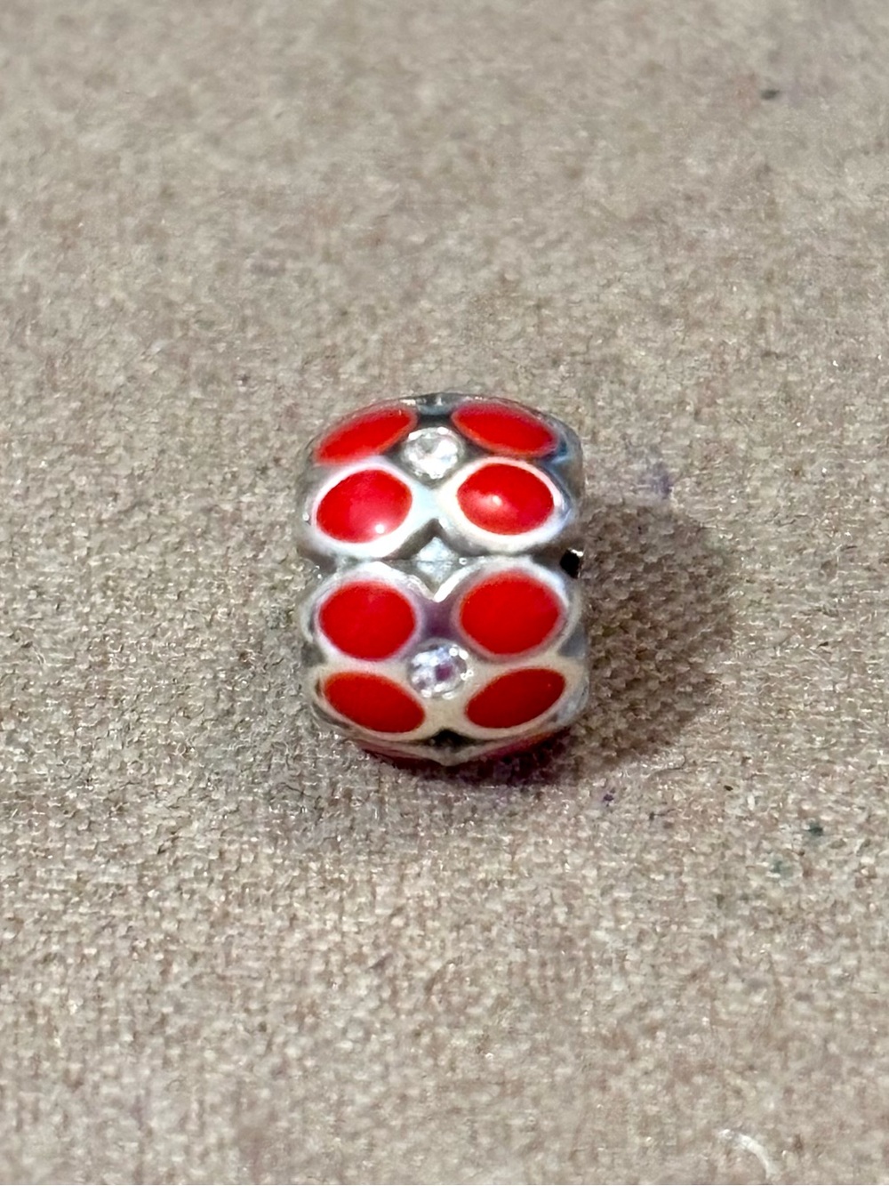 🆕 Brighton Mini Ring of Flower bead Red enamel Crystals Fits MINI holders ONLY